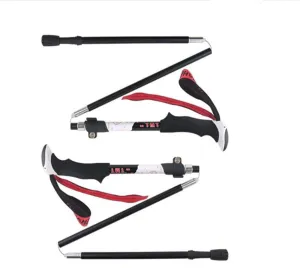 Collapsible Hiking Poles Trekking Poles Lightweight Walking Poles Sticks with Tungsten Tips Quick Flip Lock 7075 Aluminum 2 Pack for Hiking, Camping,