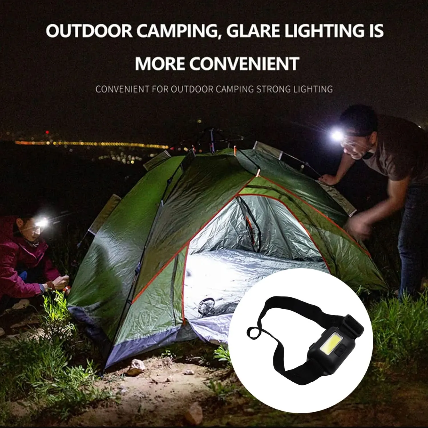 Compact Headlamp Lantern Bright Outdoor Torch for Backpacking