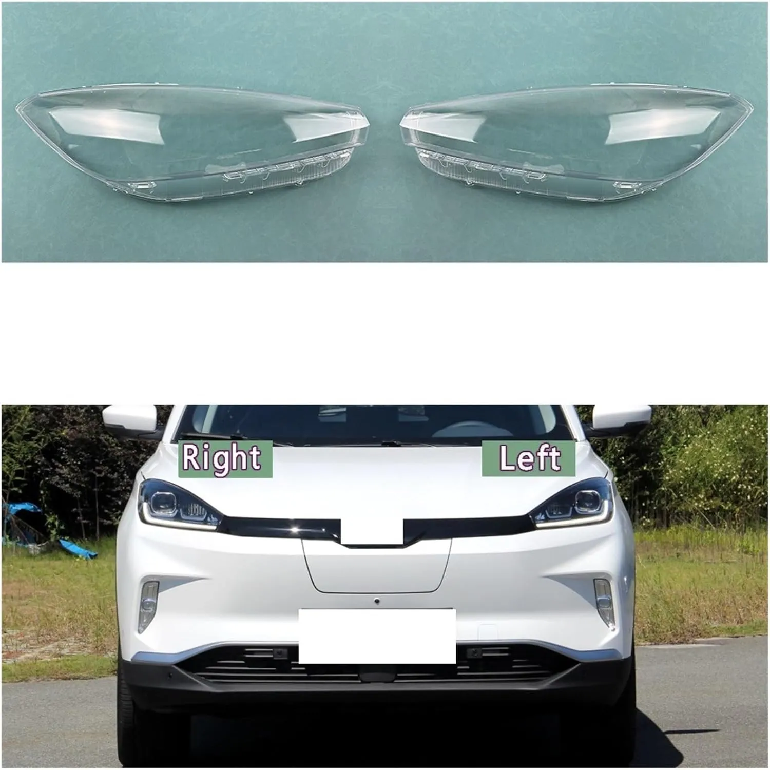 Compatible For Weltmeister EX5 2018-2021 Transparent Headlight Cover Lampshade Lamp Lens Shell Headlamp Housing glass(Right)