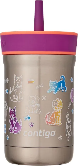 Contigo Kids’ Leighton Straw Tumbler with Spill-Proof Lid, 12oz