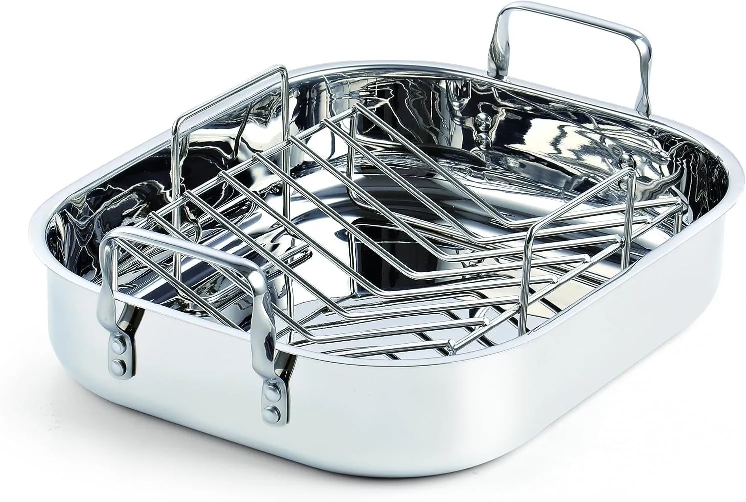 Cooks Standard 14-Inch by 12-Inch Stainless Steel Roaster with Rack, Rectangular