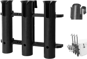 Cooler Fishing Rod Holder, 3-Tube Fishing Rod Rack with Metal Hooks, Fishing Pole Holders Fit for Most Tie-Down Slot Cooler