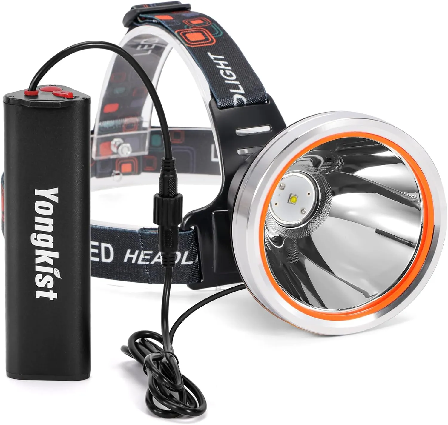 Coon Hunting Light Powerful Headlight Super Bright Headlamp Rechargeable LED Spotlight Waterproof Flashlight Head Torch for Garden Outdoor Camping Hunting Fishing(Yellow Light)