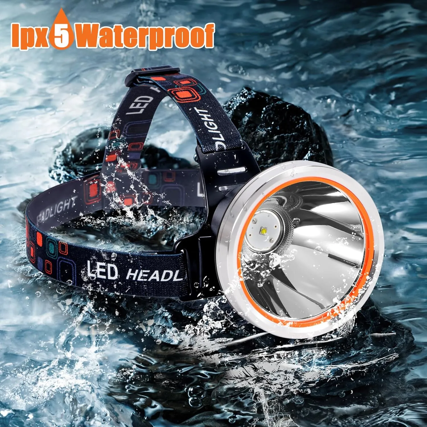 Coon Hunting Light Powerful Headlight Super Bright Headlamp Rechargeable LED Spotlight Waterproof Flashlight Head Torch for Garden Outdoor Camping Hunting Fishing(Yellow Light)