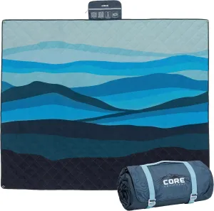 CORE Outdoor Weighted Blanket | Packable Waterproof Picnic Blanket, Beach Mat, Tent Camping Rug, & Stadium Blanket | Large Portable 94" x 78" Quilt Design with Built-in Straps and Carry Handle