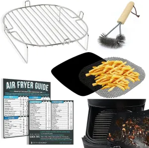 Cosori, Chefman, Philips, Dash, Emeril Lagasse, Bella, Comfee, Nuwave Air Fryer Accessories - Rack, Guides, Liners & Cleaner Brush