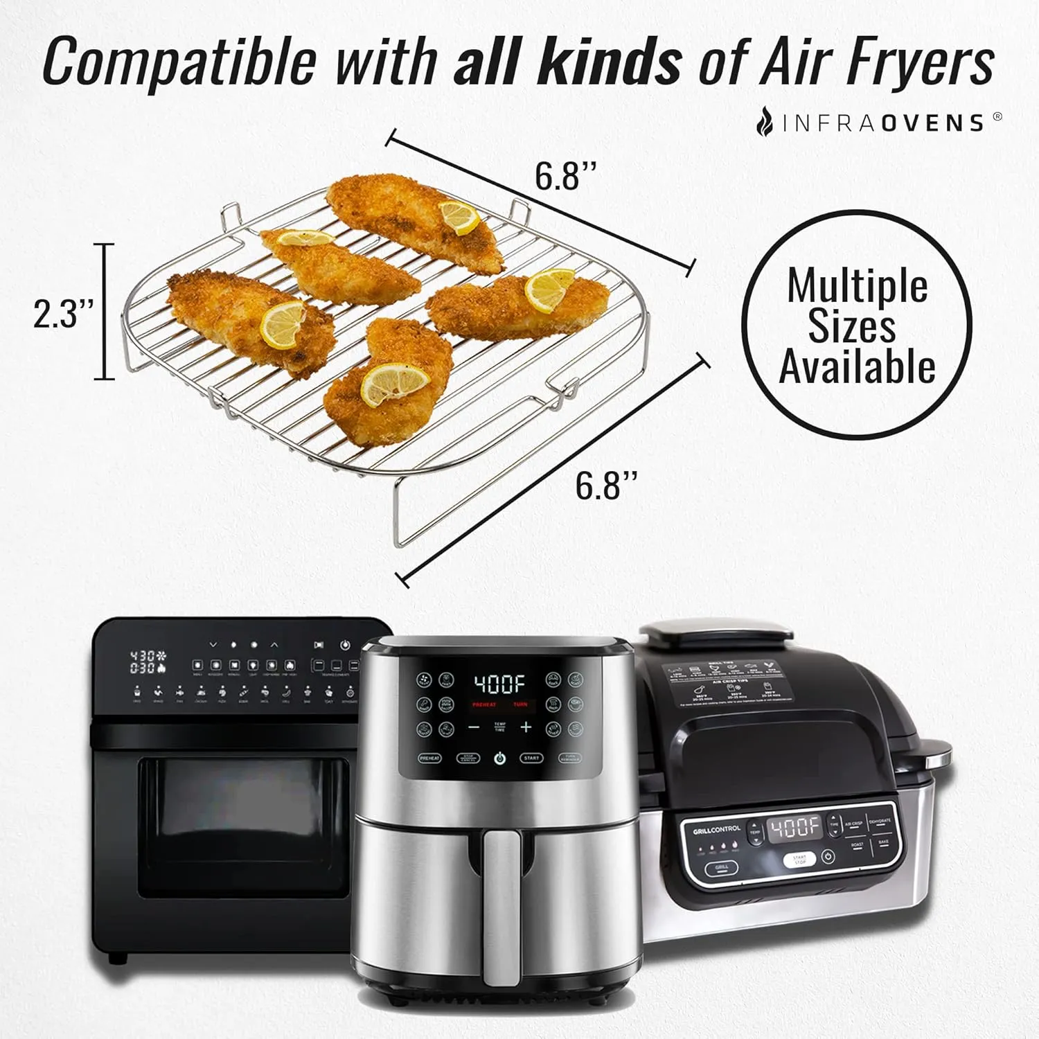 Cosori, Chefman, Philips, Dash, Emeril Lagasse, Bella, Comfee, Nuwave Air Fryer Accessories - Rack, Guides, Liners & Cleaner Brush