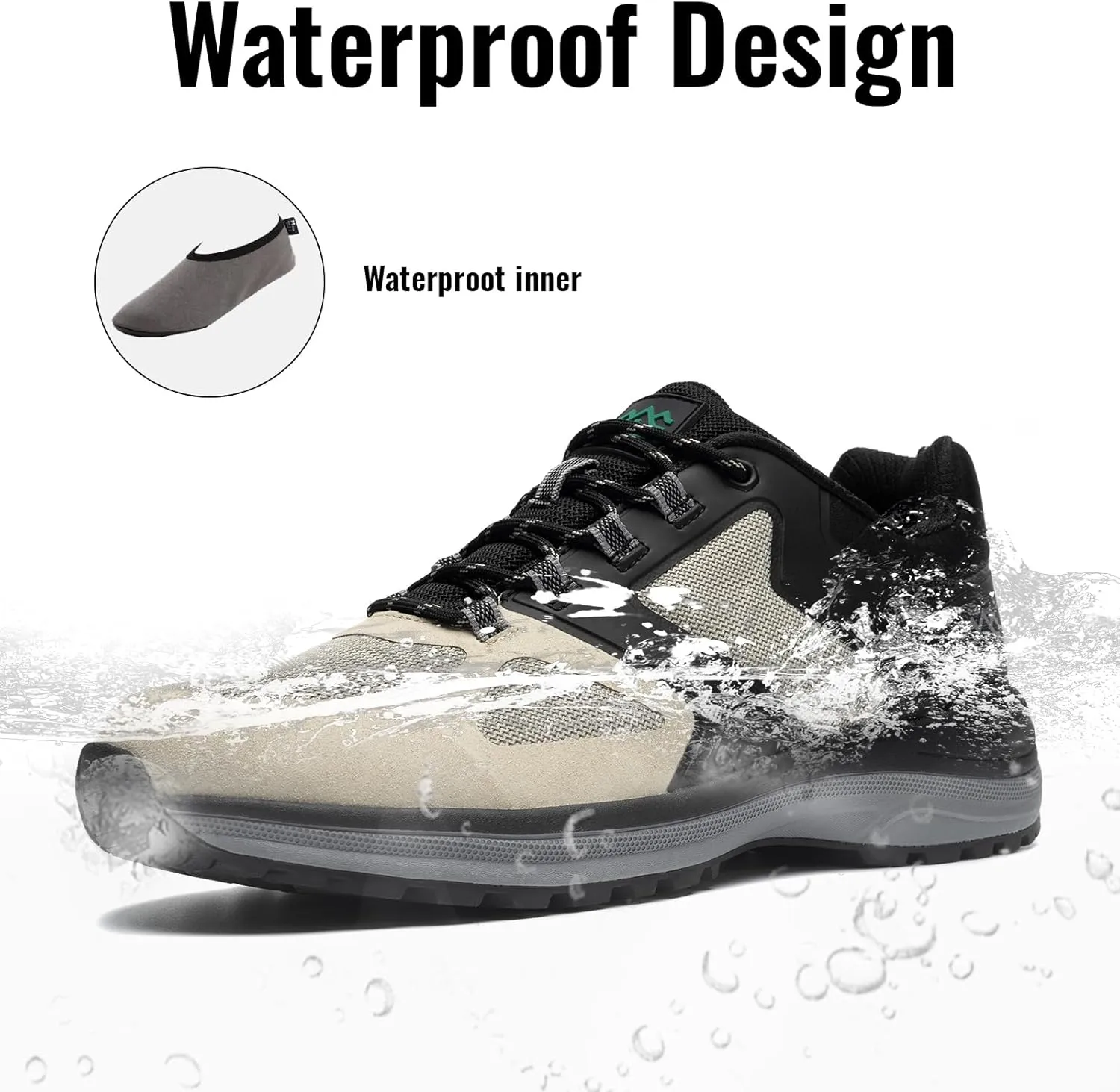 COTTIMO Waterproof Hiking Shoes Men, Lightweight Breathable Trekking Trails Shoes Outdoor Shoes