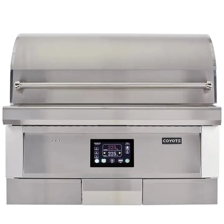 Coyote C1P36 36 Inch Built-In Pellet Grill and Smoker with 8000 BTU/Hr