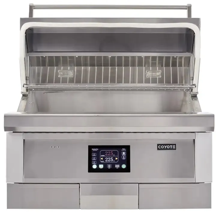 Coyote C1P36 36 Inch Built-In Pellet Grill and Smoker with 8000 BTU/Hr