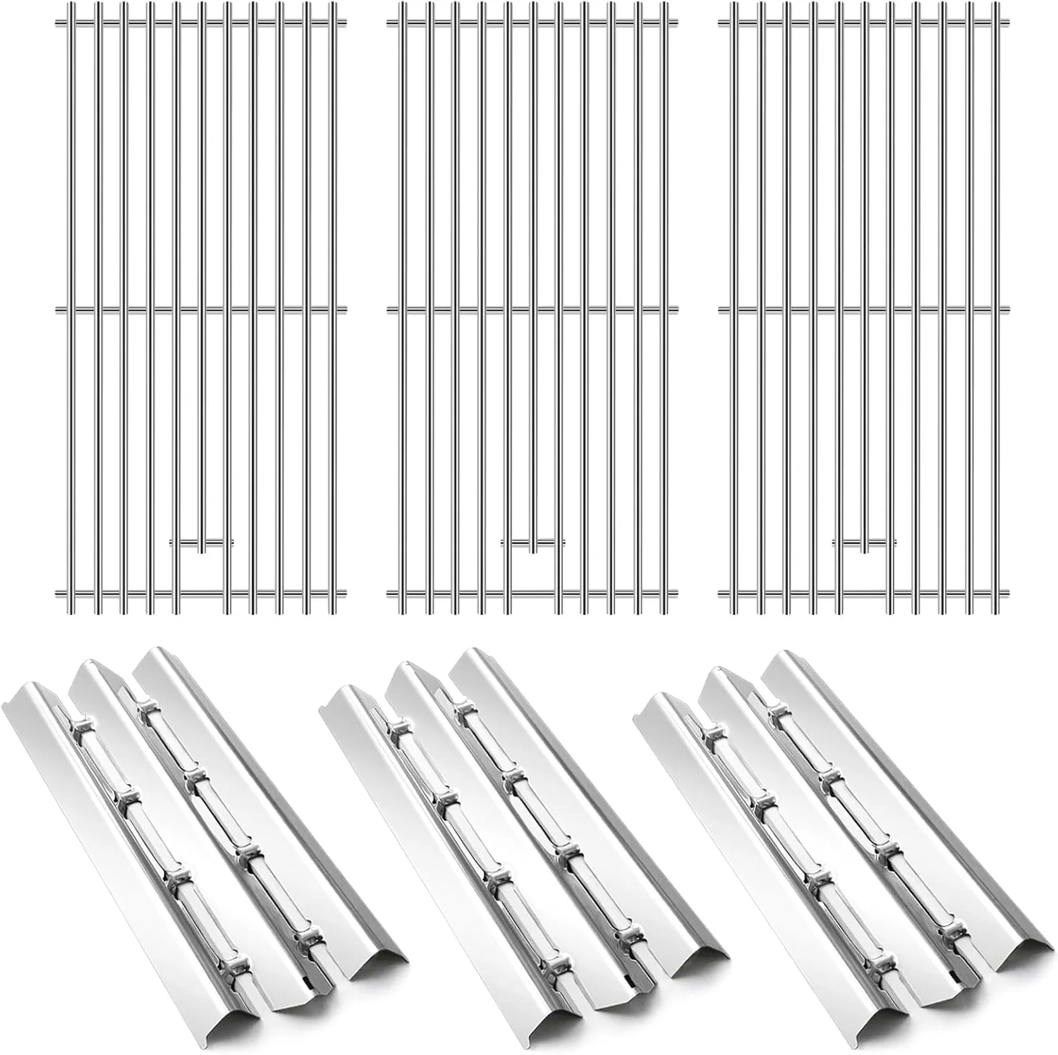 Criditpid Grill Replacement Parts for Broil King Signet 320, 9868-54, 9468-54, Sovereign 90, 9868-57, 9868-84, Heat Plates & Grill Grates Kit for Broil King Signet 320 3-Burner Gas Grill.