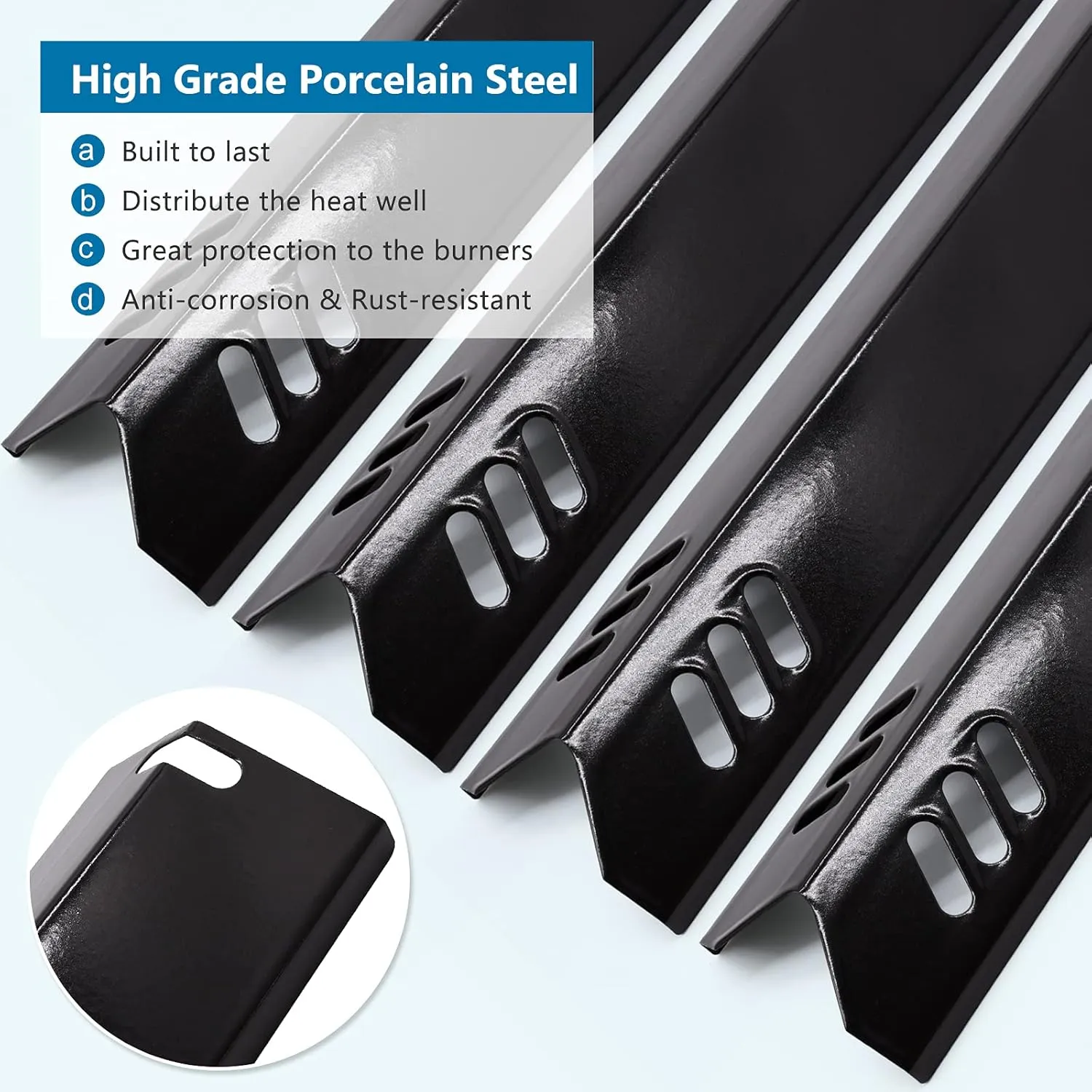 Criditpid Porcelain Grill Heat Shields Replacment for Dyna-Glo DGF510SBP, DGF493BNP, Barbeque Grill Heat Plates for Backyard Grill Replacement Parts BY15-101-001-02, BY13-101-001-13, GBC1460W