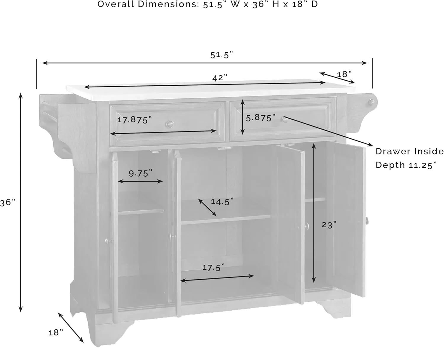 Crosley Furniture Lafayette Stainless Steel Top Rolling Kitchen Island Storage Cart, Spice Rack, Black