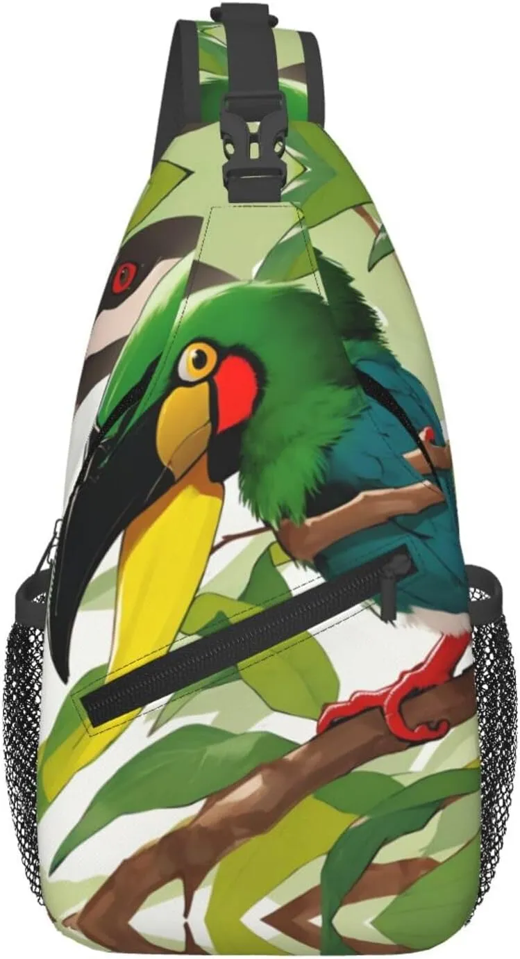 Cross Chest Bag Diagonally - Quality, Durable, and Spacious Shoulder Bag for Men and Women toucantropical beak Printing
