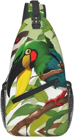 Cross Chest Bag Diagonally - Quality, Durable, and Spacious Shoulder Bag for Men and Women toucantropical beak Printing