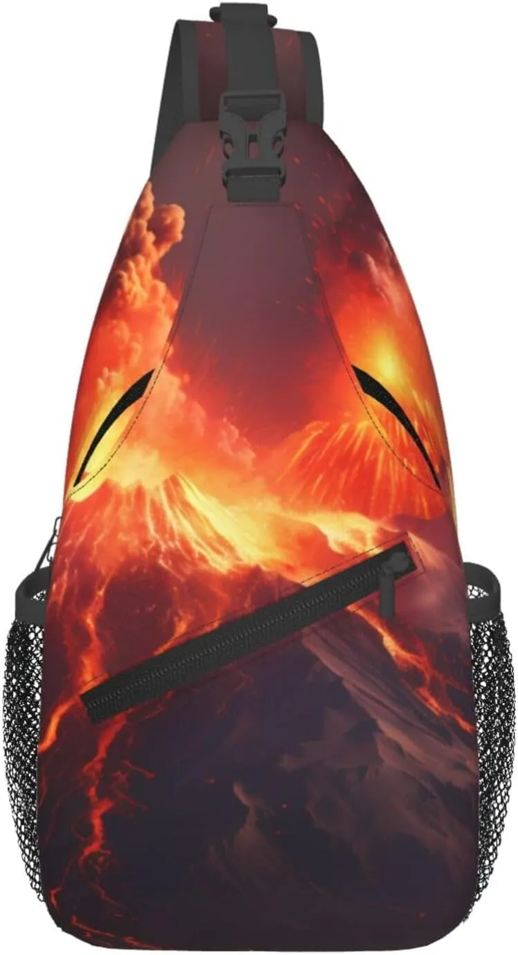 Cross Chest Bag Diagonally - Quality, Durable, and Spacious Shoulder Bag for Men and Women Volcanic Eruptions Printing