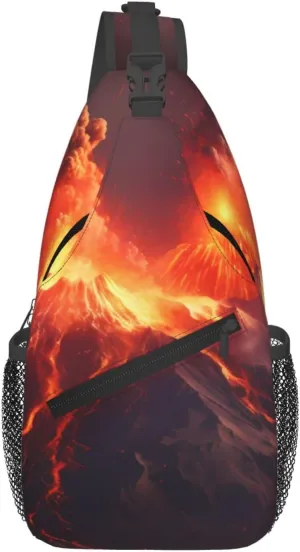 Cross Chest Bag Diagonally - Quality, Durable, and Spacious Shoulder Bag for Men and Women Volcanic Eruptions Printing