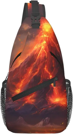 Cross Chest Bag Diagonally - Quality, Durable, and Spacious Shoulder Bag for Men and Women Volcano Pattern