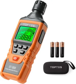 CT-300 Portable Carbon Monoxide Detector, CO Detector with Audible & Visual Alarm, 0-5000PPM, CO Alarm, Backlit LCD Screen, for Home, Car, Camping& Travel (Includes Battery x3) - Orange