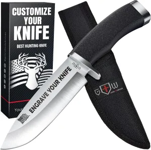Custom Knife for Men and Women - Personalized Idea Gifts - Engraved Gifts for Dad Husband Boyfriend Wife Girlfriend - Customized Fixed Knives for Birthday - Unique Present 148109 PS