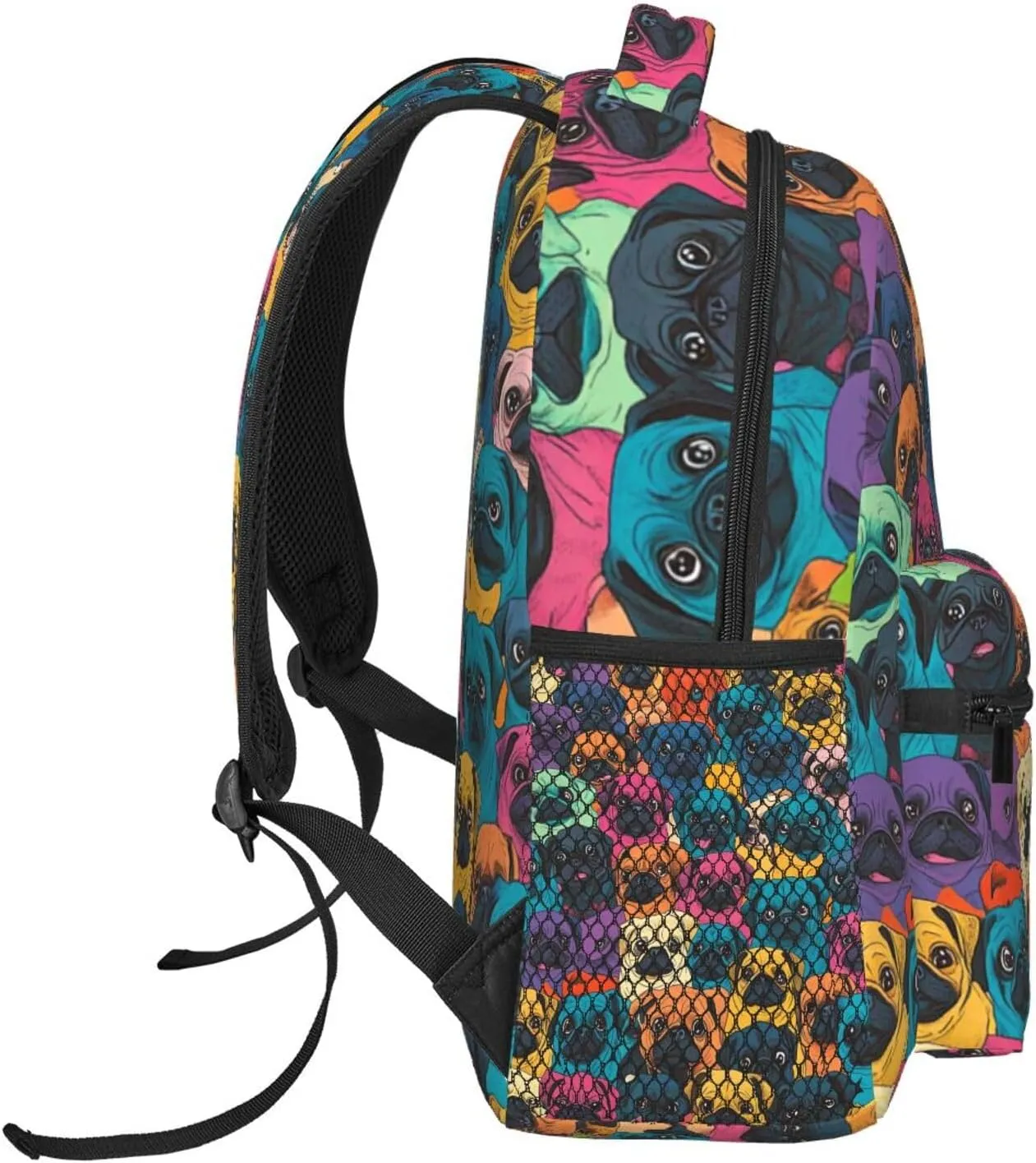 Cute Pug Dog Printed Stylish Backpack For Trekking Unisex Unisex