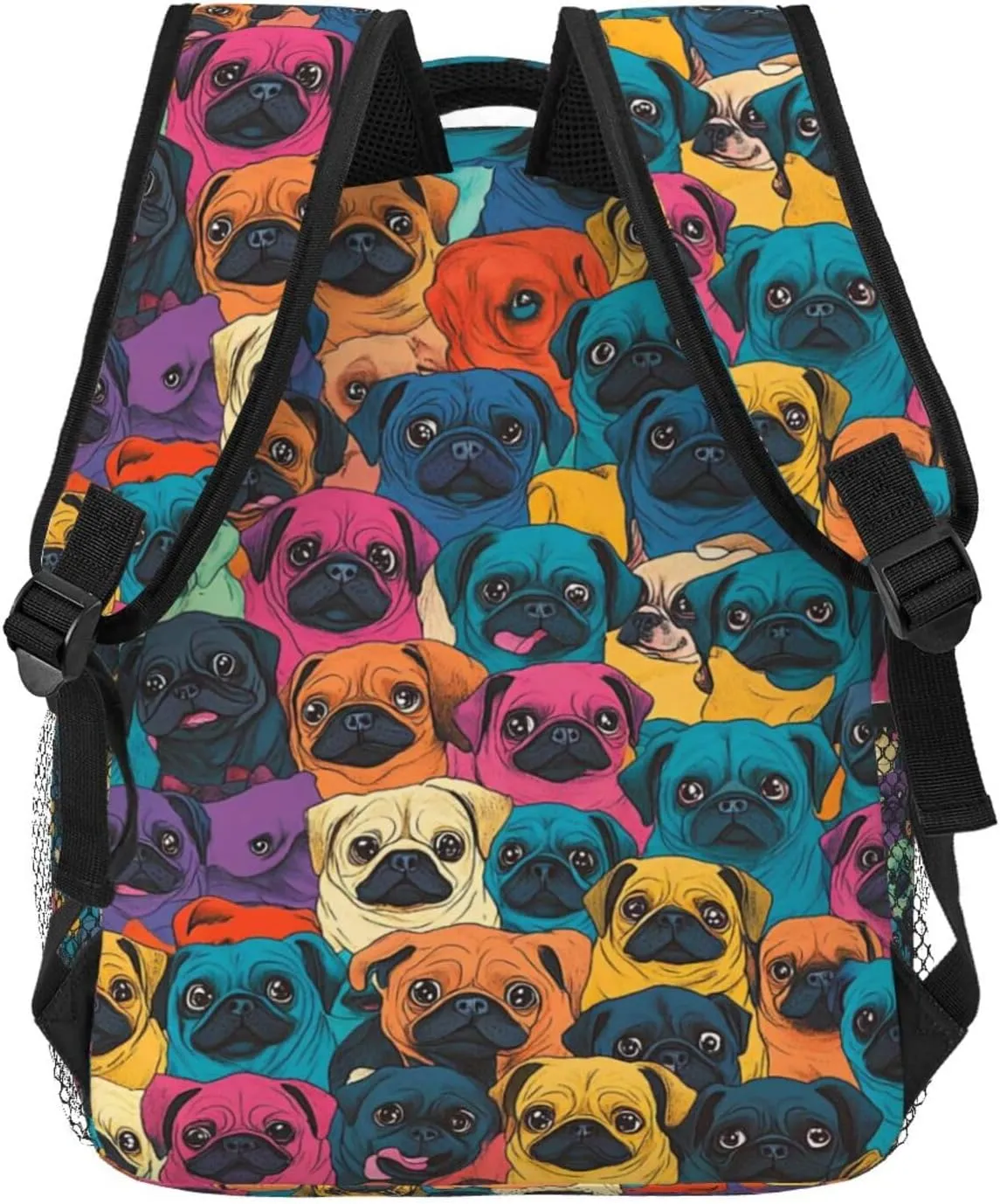 Cute Pug Dog Printed Stylish Backpack For Trekking Unisex Unisex