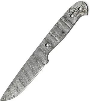 Damascus Full Tang Knife Blanks | Hand Forged Steel Blank Blade | 10 Inch Handmade Camping Knife Making Supplies | HUNT 06 (10 inches)
