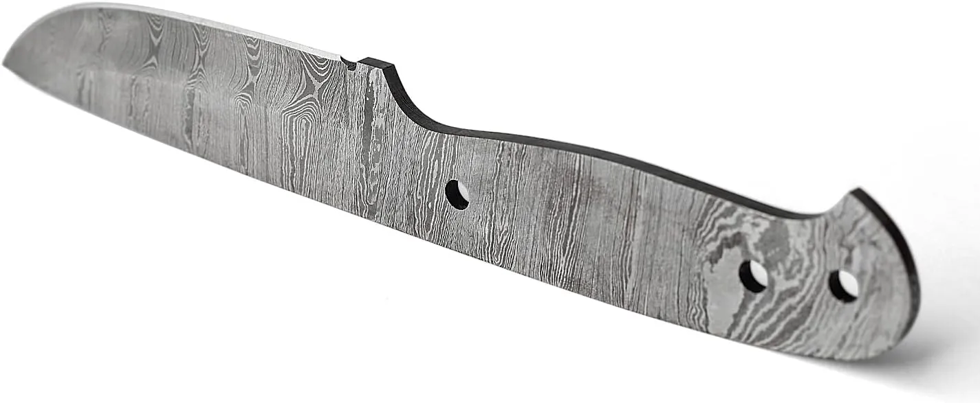 Damascus Full Tang Knife Blanks | Hand Forged Steel Blank Blade | 10 Inch Handmade Camping Knife Making Supplies | HUNT 06 (10 inches)