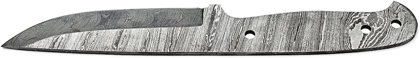 Damascus Full Tang Knife Blanks | Hand Forged Steel Blank Blade | 10 Inch Handmade Camping Knife Making Supplies | HUNT 06 (10 inches)