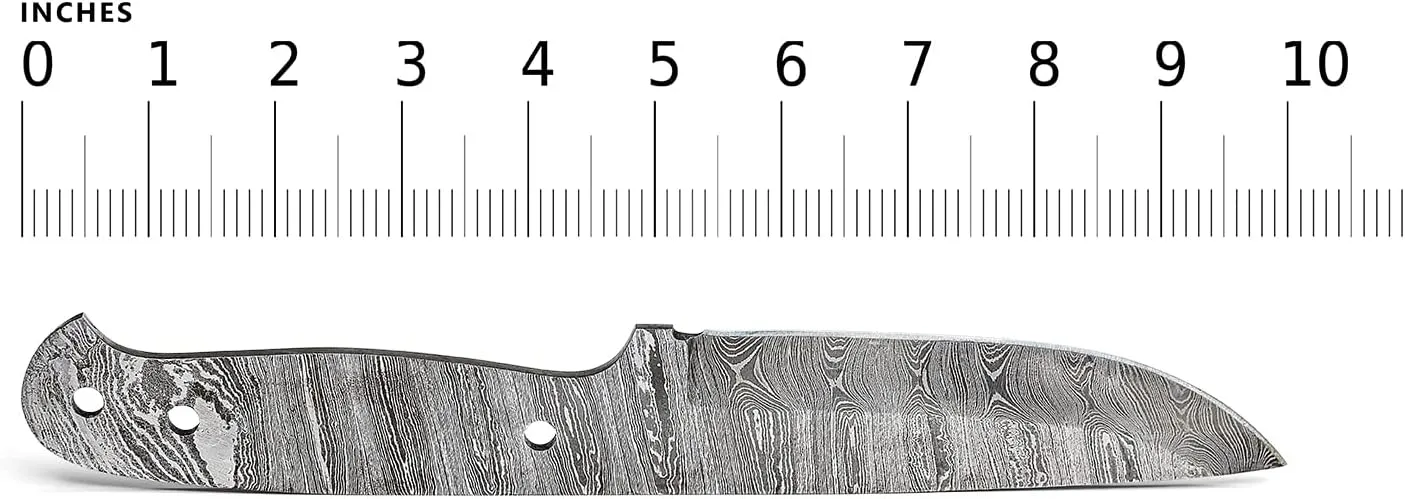 Damascus Full Tang Knife Blanks | Hand Forged Steel Blank Blade | 10 Inch Handmade Camping Knife Making Supplies | HUNT 06 (10 inches)