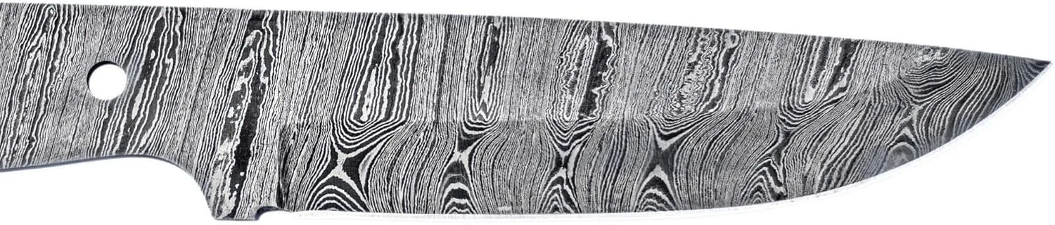Damascus Full Tang Knife Blanks | Hand Forged Steel Blank Blade | 10 Inch Handmade Camping Knife Making Supplies | HUNT 06 (10 inches)