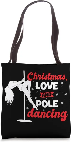Dancer, Pole Dancing Christmas Love Pole Dance Tote Bag