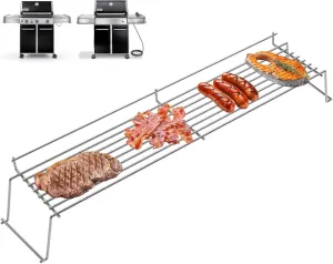 DcYourHome 65054 Warming Rack for Weber Genesis 300 Series (2007-2016), for Weber Genesis E310 E330 E320 S310 S330 S320 EP-330 EP-320 Grill Parts, Stainless Steel Warming Rack for Weber 81323 62749