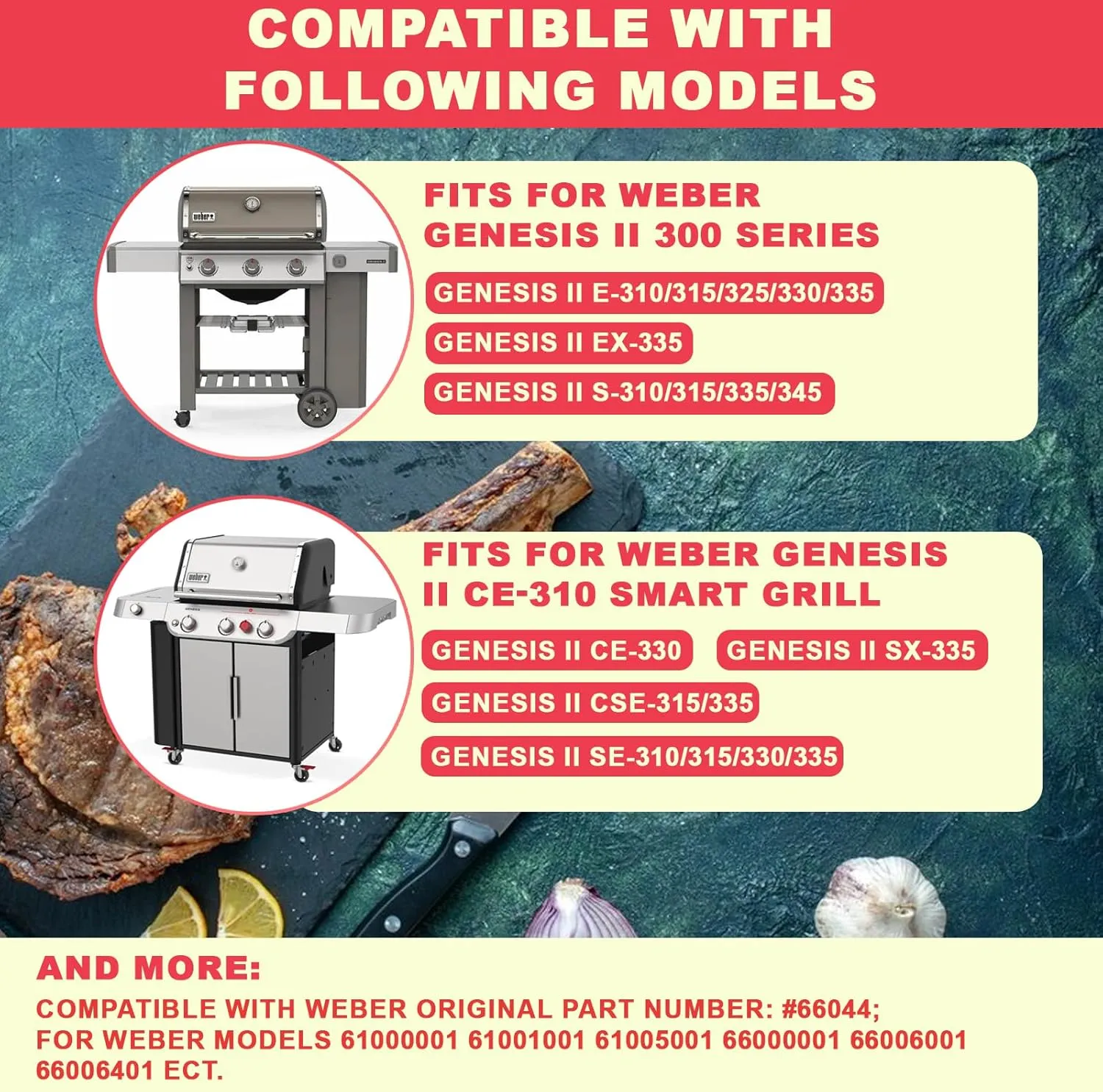 DcYourHome Foldable 66044 Warming Rack for Weber Genesis II GS4 300 Series Genesis 2 E-310 S-310 E-330 E-315 S-315 S-335 Grill Parts Stainless Steel Upgrade Warming Rack for Weber Genesis 2 GS4 Grates