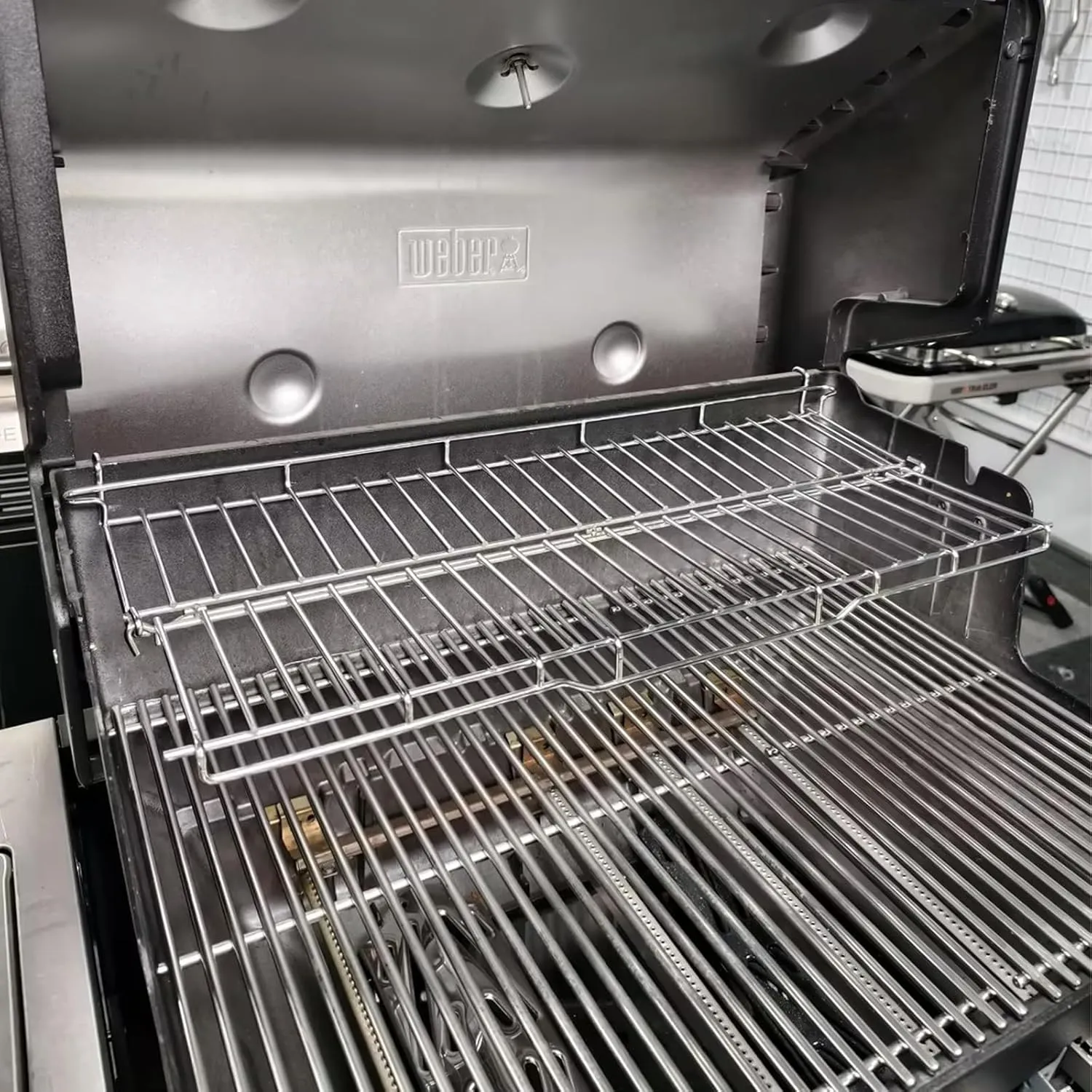 DcYourHome Foldable 66044 Warming Rack for Weber Genesis II GS4 300 Series Genesis 2 E-310 S-310 E-330 E-315 S-315 S-335 Grill Parts Stainless Steel Upgrade Warming Rack for Weber Genesis 2 GS4 Grates