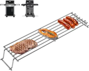 DcYourHome Grill Warming Rack 69866 for Weber Spirit E210 E220 S210 S220 Parts Spirit I & GS4 II 200 Series with Front Control Knobs (2013 ), 21.5 Inch Stainless Steel Grill Rack for Weber 67026