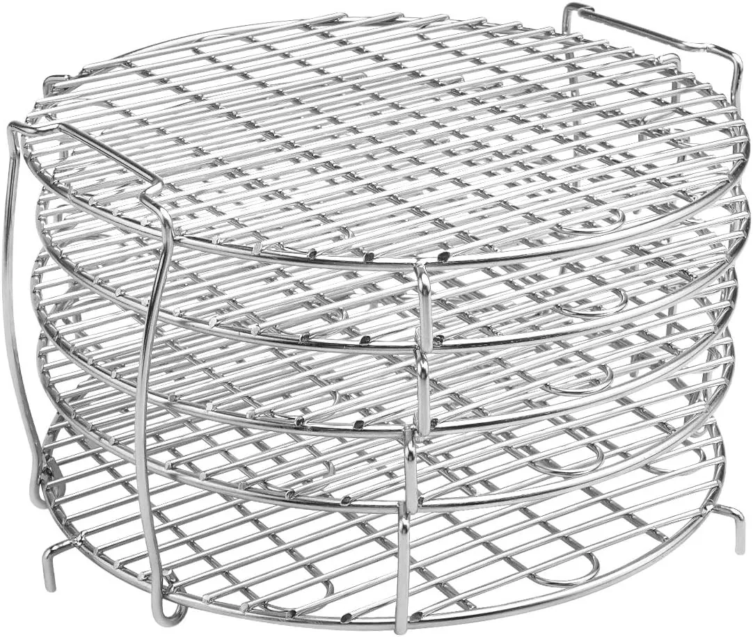 Dehydrator Rack for Ninja Foodi 6.5 & 8 qt, 304 Stainless Steel Dehydrator Stand Five Stackable Layers Grill Racks Accessories for 8 qt Instant Pot Air Fryer