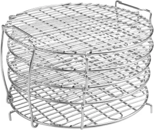 Dehydrator Rack for Ninja Foodi 6.5 & 8 qt, 304 Stainless Steel Dehydrator Stand Five Stackable Layers Grill Racks Accessories for 8 qt Instant Pot Air Fryer