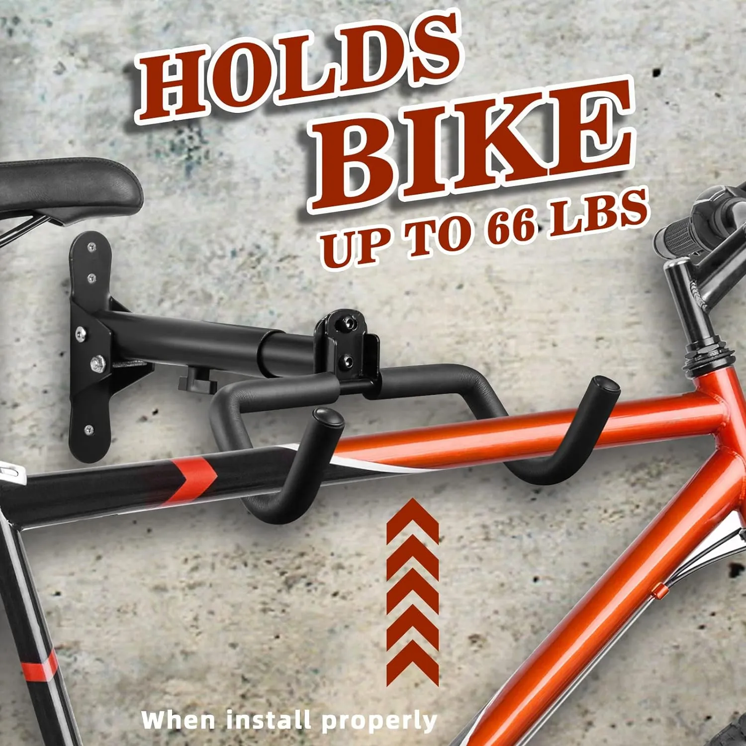 DIRZA Bike Wall Mount Garage Bike Rack Adjustable Bike Hanger Storage Bike in Garage Home,Horizontal Bike Hook Bike Holder for Mountain Bike,Road Bike,Hybrid Bikes