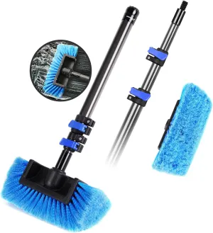 DOBEN 3-Foot Car Wash Brush with Long Handle & Carbon Fiber Extension Pole - Soft Bristle Cleaning Brush for Cars, Trucks, RVs, Floors, House Siding - Lightweight, Durable, Scratch-Free Design
