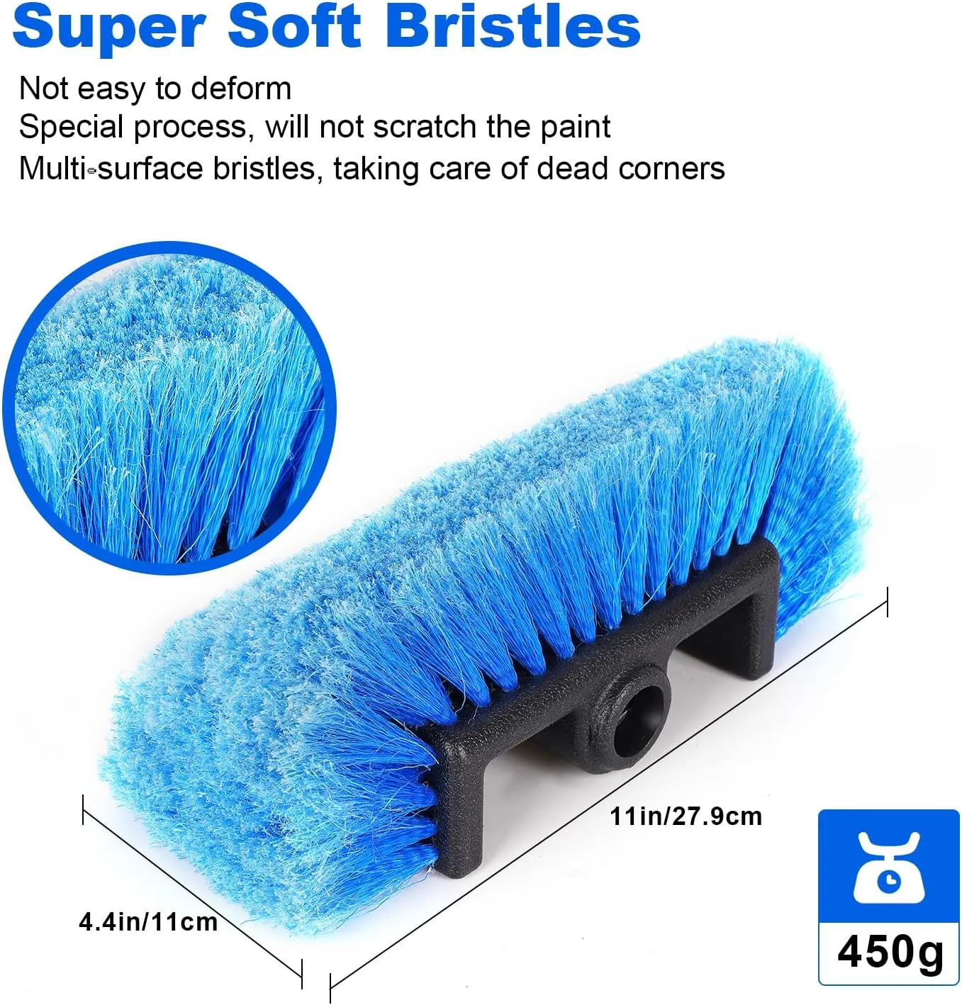 DOBEN 3-Foot Car Wash Brush with Long Handle & Carbon Fiber Extension Pole - Soft Bristle Cleaning Brush for Cars, Trucks, RVs, Floors, House Siding - Lightweight, Durable, Scratch-Free Design