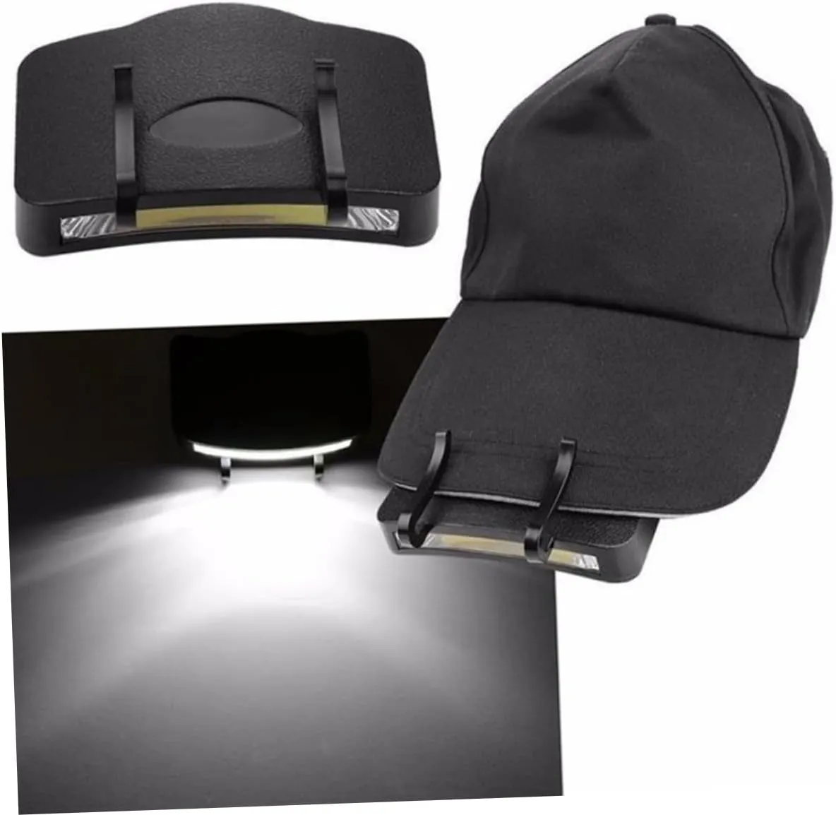 DOITOOL 4pcs Mini Clip Light Cob Clamp Headlamp for Outdoor Activities Hands Portable Lighting for Hiking Camping Fishing and More Without Battery