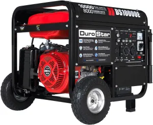 DS10000E Gas Powered Portable Generator-10000 Watt Electric Start-Home Back Up & RV Ready, 50 State Approved, Red/Black