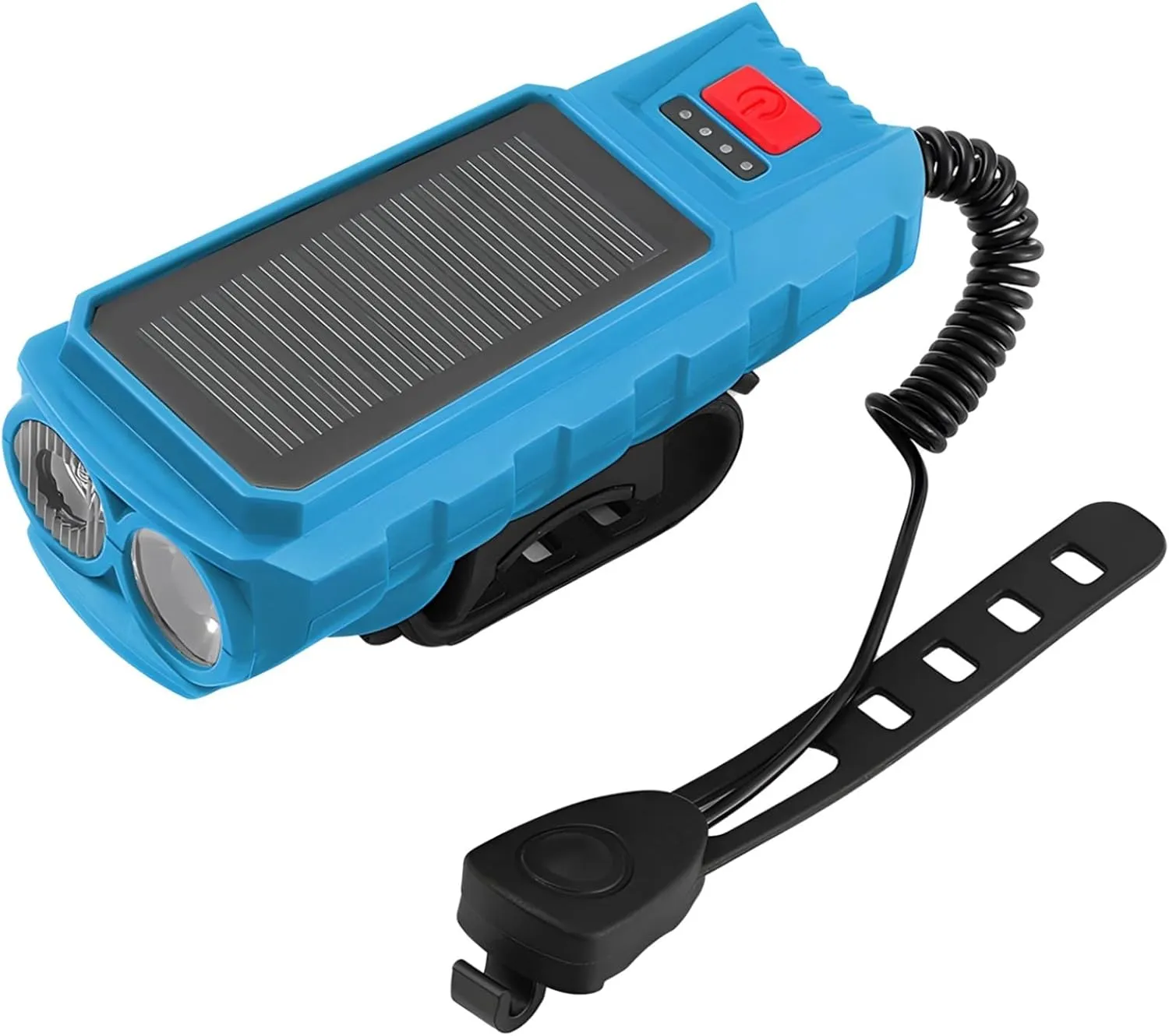 Dual-Powered Solar Headlamp with 120 Db Horn, USB Rechargeable Led Light, 200 M Range, Robust Abs Construction