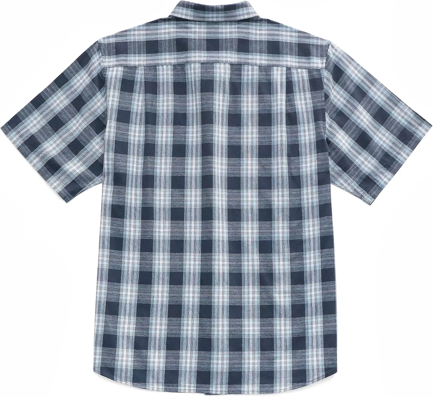 Dubinik® Mens Short Sleeve Button Down Shirts 100% Cotton Plaid Men's Casual Button-Down Shirts with Pocket