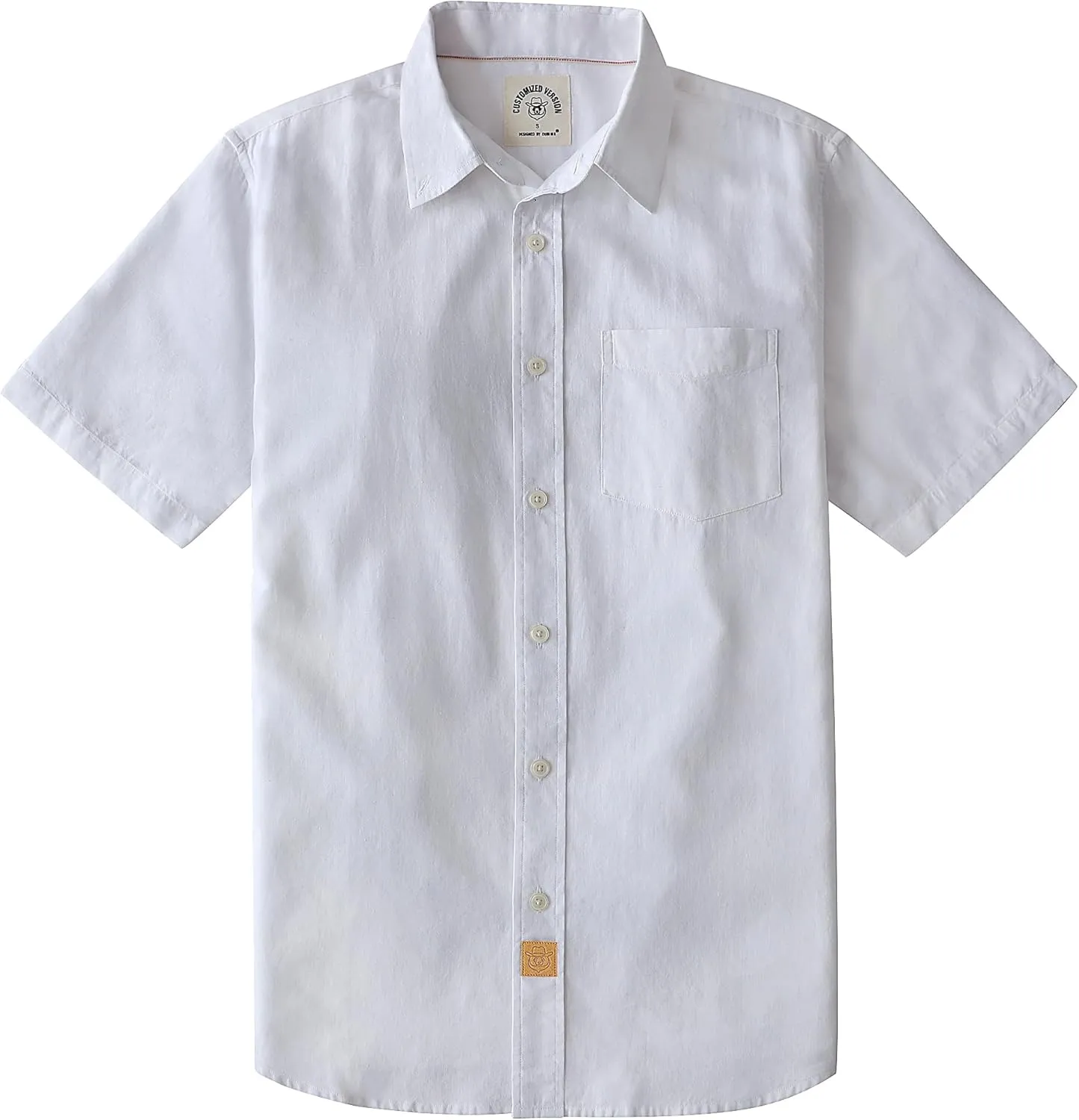 Dubinik® Mens Short Sleeve Button Down Shirts 100% Cotton Plaid Men's Casual Button-Down Shirts with Pocket