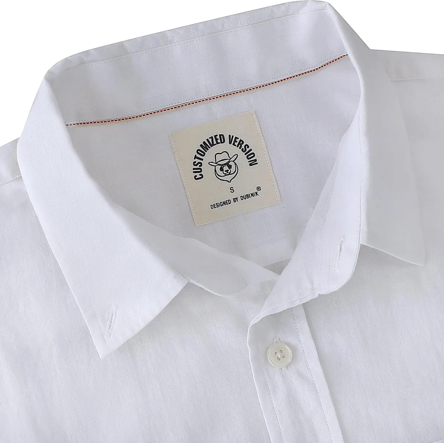 Dubinik® Mens Short Sleeve Button Down Shirts 100% Cotton Plaid Men's Casual Button-Down Shirts with Pocket