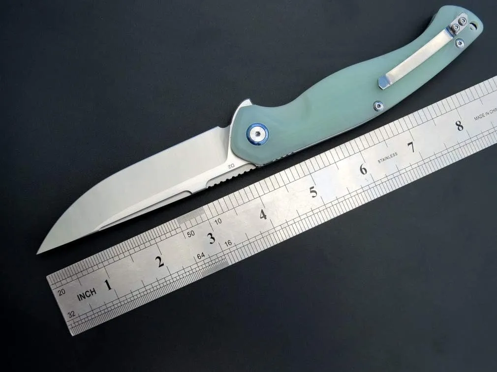 Eafengrow EF953 Pocket Folding Knife G10 Handle D2 Blade,EDC Tool Knife for Outdoor Camping Hiking (Jade)