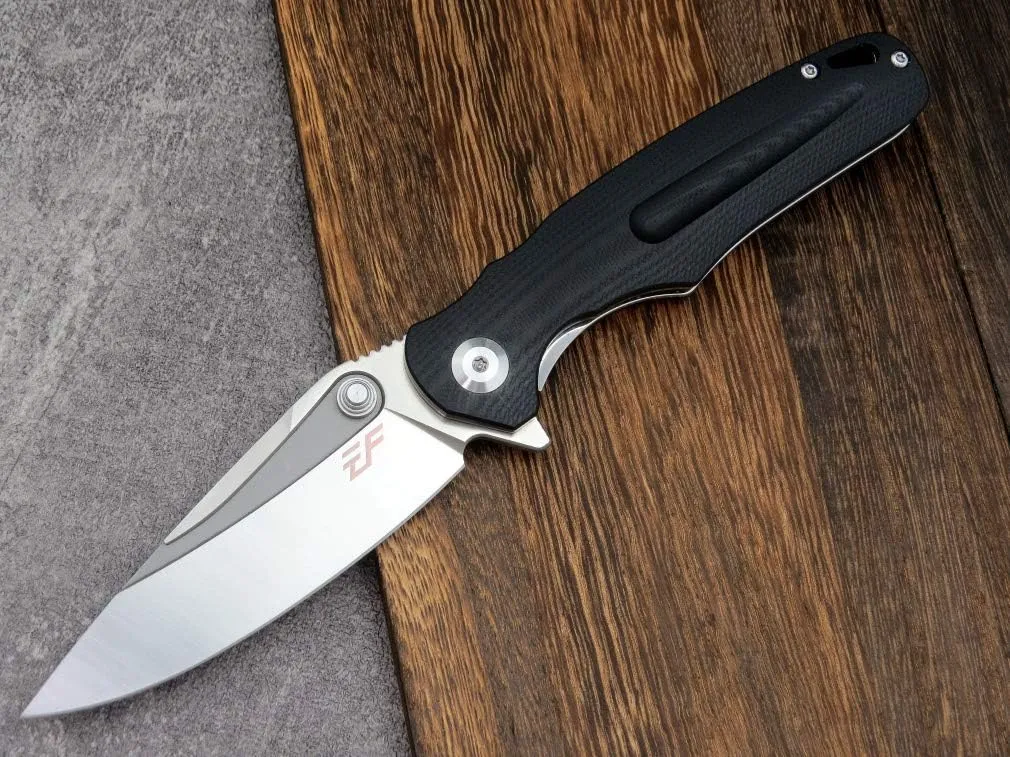Eafengrow EF967 Pocket Folding Knife G10 Handle D2 Blade EDC Tactical Knife for Outdoor Camping Hiking(Black)
