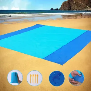 Earthsp Sand Free Beach Blanket, Large/Oversized Outdoor Picnic Mat Waterproof Quick Drying Ripstop Nylon Compact Sandproof Beach Blanket for Camping Hiking Fishing Travel (XL,10'X9')